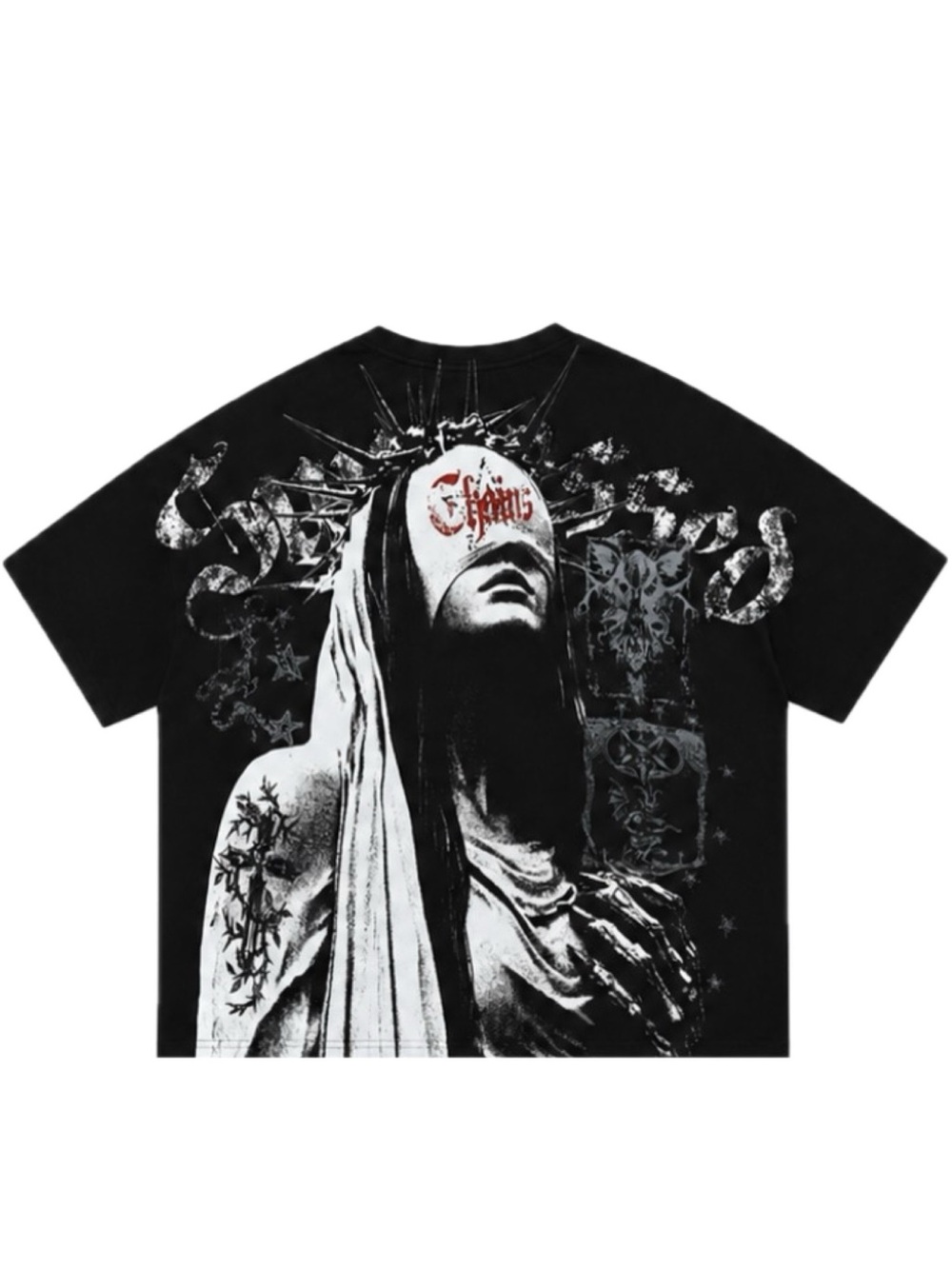 Gothic Saint Graphic Tee Y2K Alt